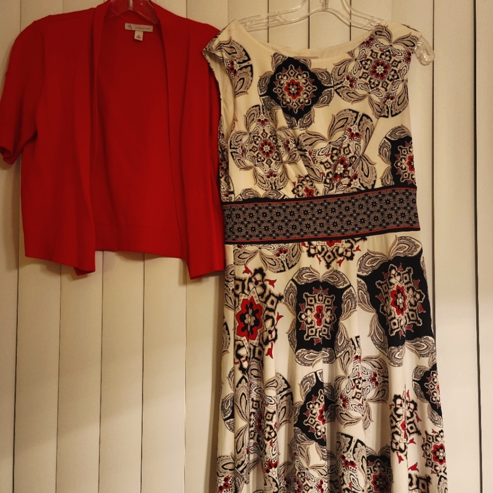Dress Barn Dress & Cardigan